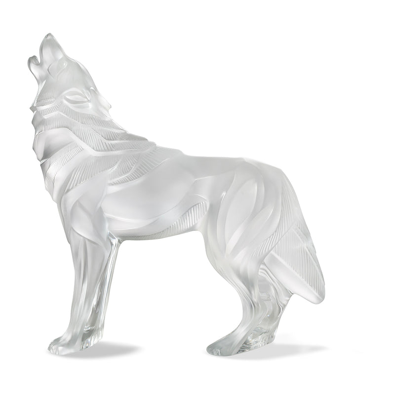 Lalique Wolf Clear Crystal Sculpture