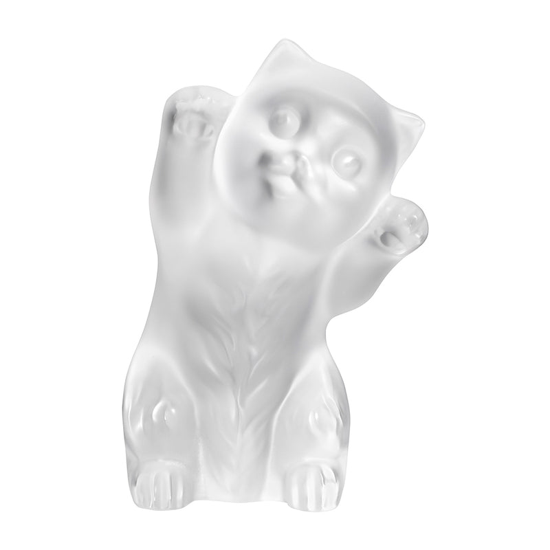 Lalique Mischievous Kitten Clear Crystal Sculpture