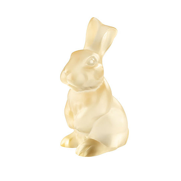 Lalique Toulouse Rabbit Gold Luster Crystal Sculpture
