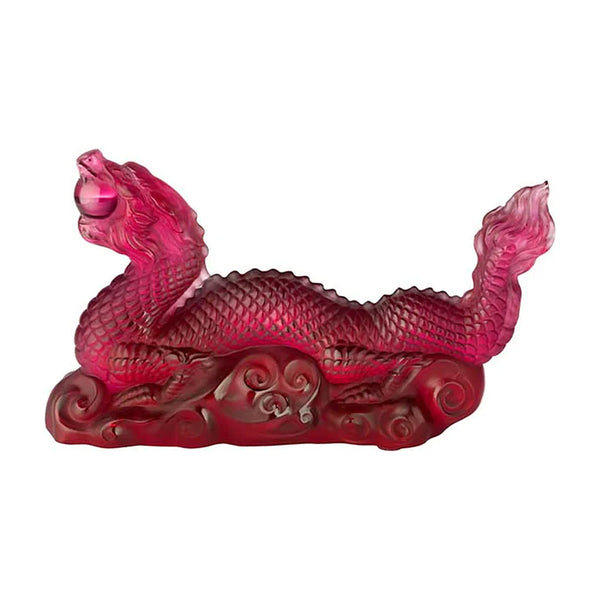Lalique Tianlong Dragon Red Crystal Sculpture