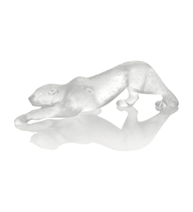 Lalique Zeila Panther Clear Crystal Large Sculpture