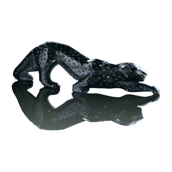 Lalique Zeila Panther Black Crystal Large Sculpture