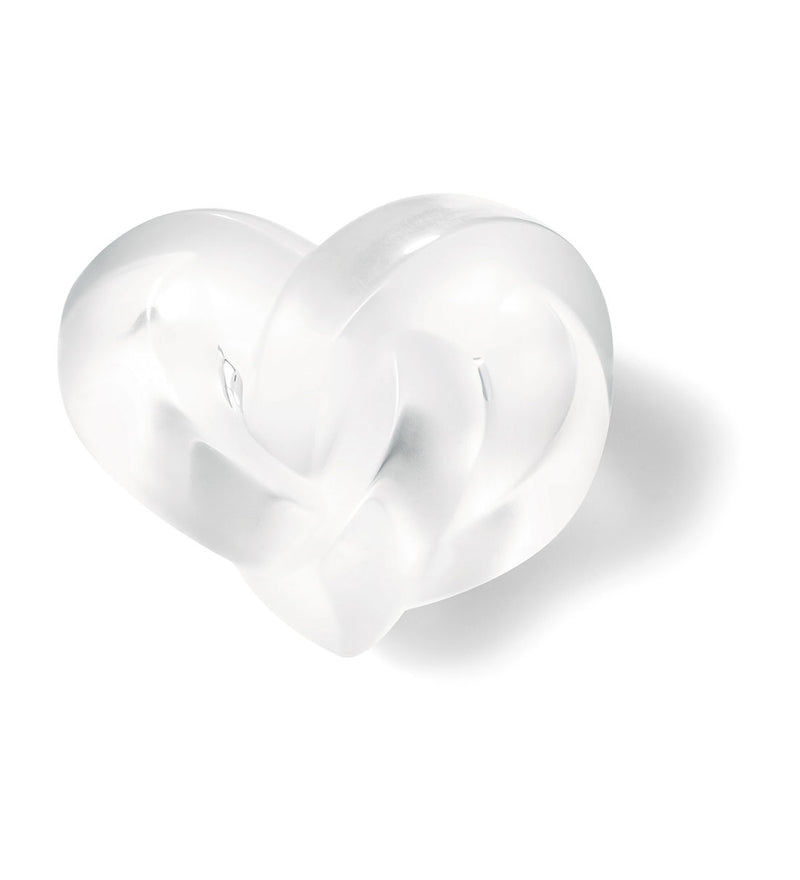Lalique Entwined Hearts Clear Crystal Sculpture