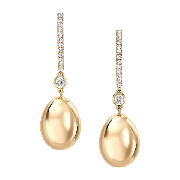 Fabergé Essence 18ct Yellow Gold Diamond Drop Earrings