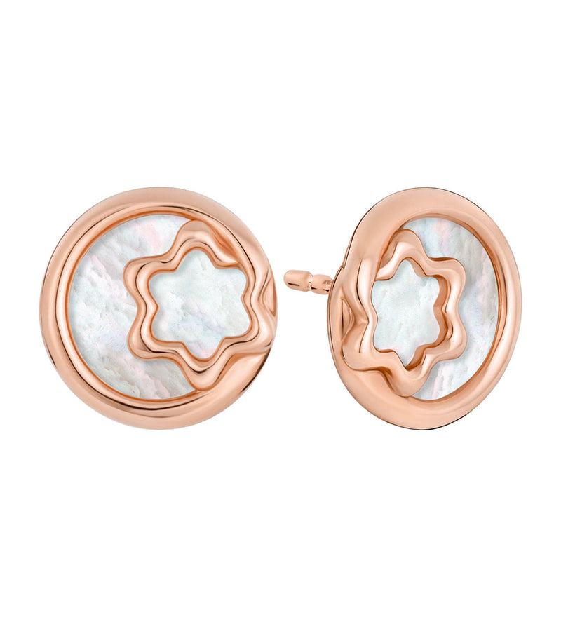 Montblanc Mignardise 18ct Rose Gold White Mother of Pearl Earrings