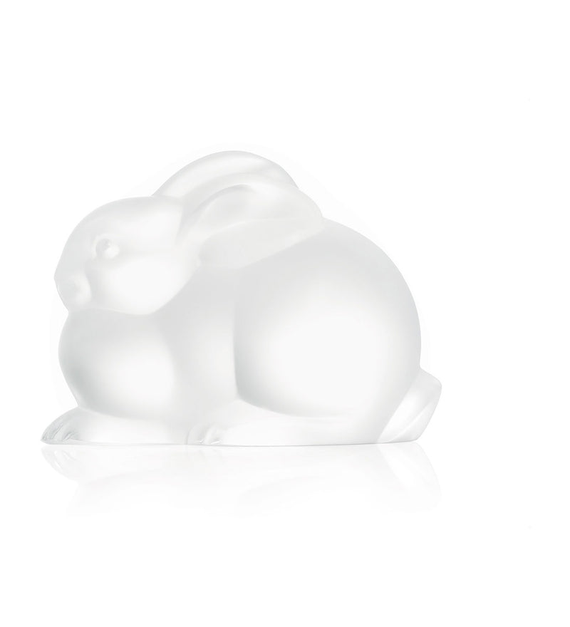 Lalique Resting Rabbit Clear Crystal Sculpture