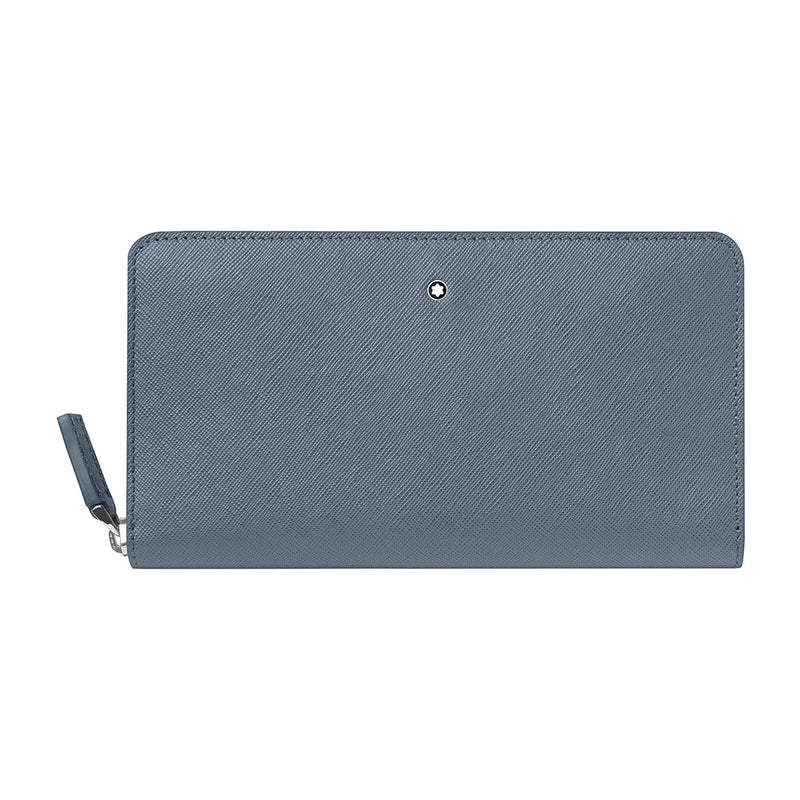 Montblanc Sartorial Blue Leather Twelve Credit Card Zip Around Wallet
