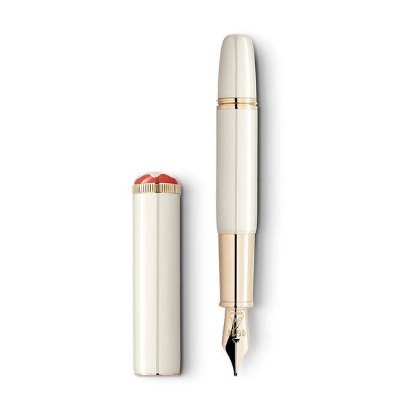 Montblanc Heritage Rouge Et Noir Baby Yellow Gold Coated Ivory Precious Resin Fountain Pen