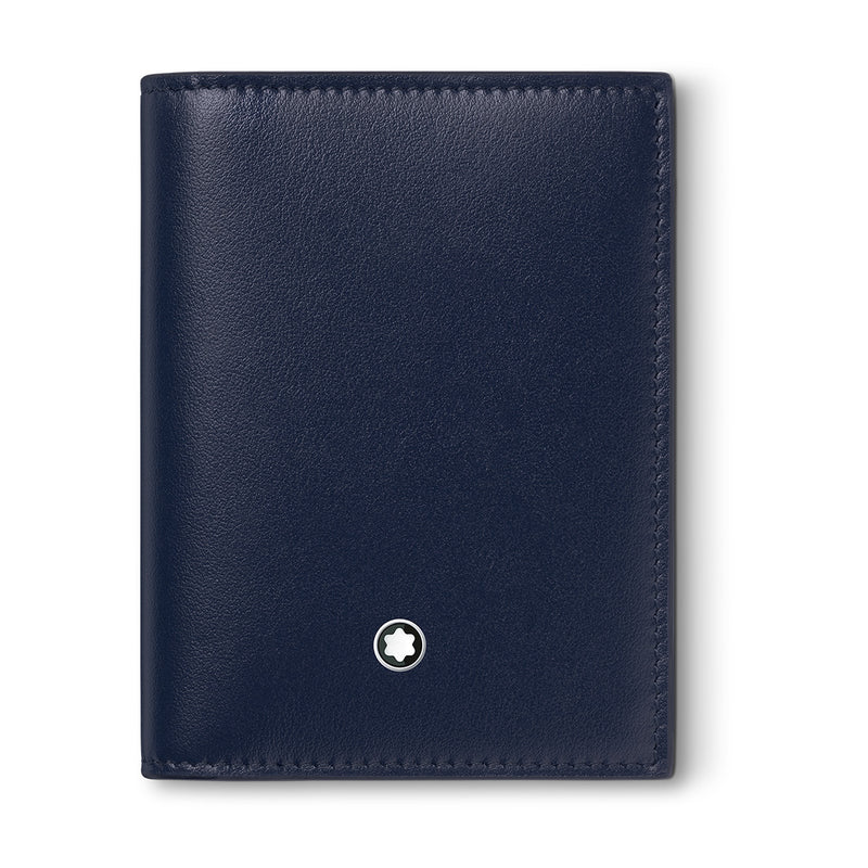Montblanc Meisterstück Ink Blue Leather Four Credit Card Wallet