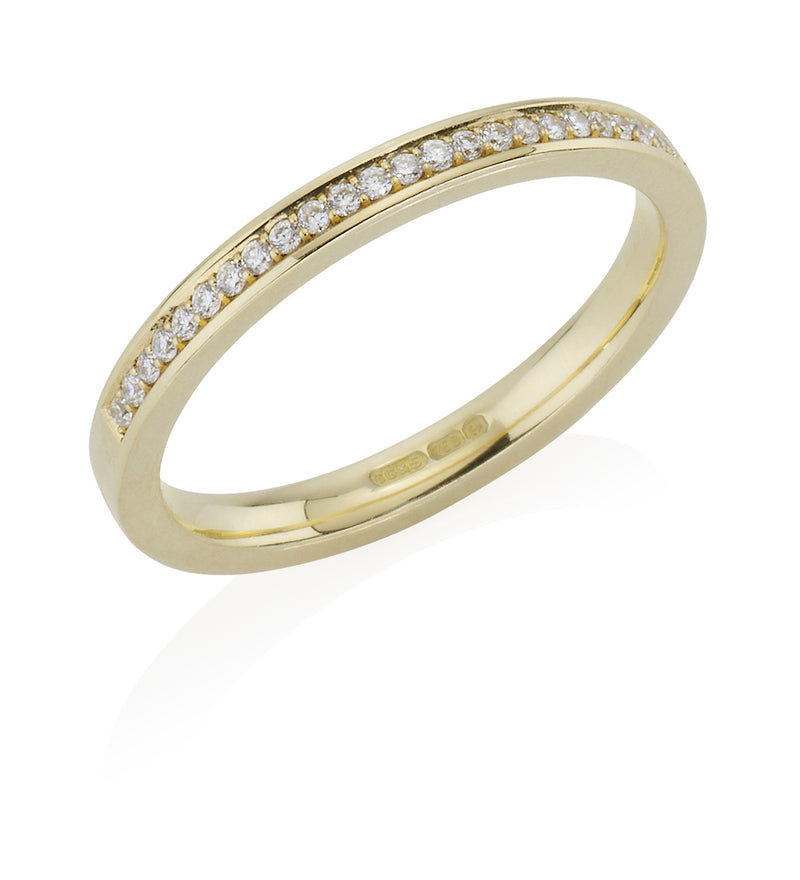 18ct Yellow Gold Round Brilliant Cut Diamond Channel Set Wedding Ring