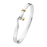 Georg Jensen Torun Silver and 18ct Yellow Gold Bangle