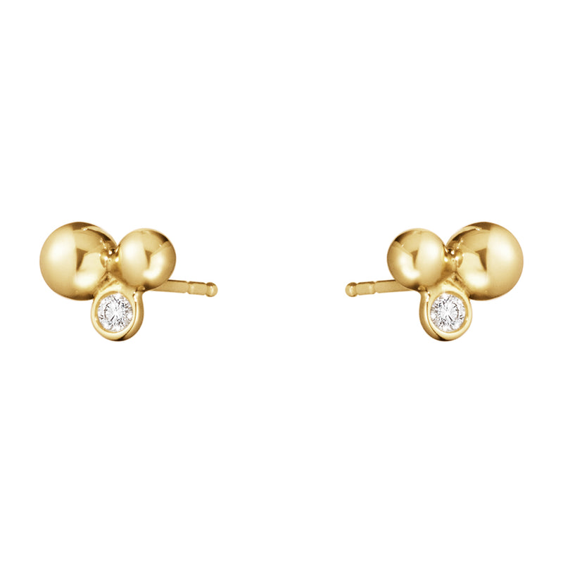 Georg Jensen Moonlight Grapes 18ct Yellow Gold Diamond Stud Earrings