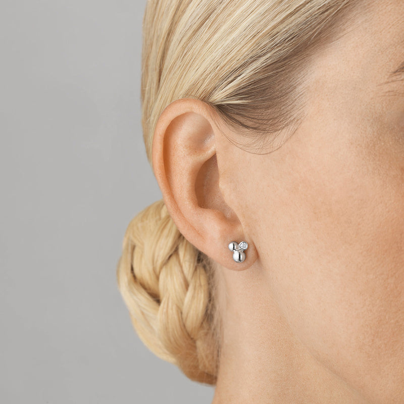 Georg Jensen Moonlight Grapes Sterling Silver Diamond Stud Earrings