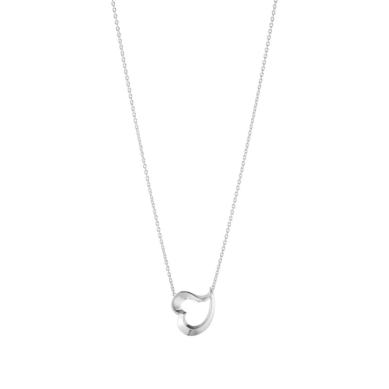 Georg Jensen Love Leaf Heart Sterling Silver Pendant and Chain