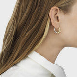 Georg Jensen Reflect Silver and 18ct Yellow Gold Hoop Earrings