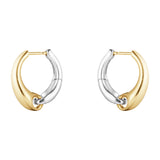 Georg Jensen Reflect Silver and 18ct Yellow Gold Hoop Earrings