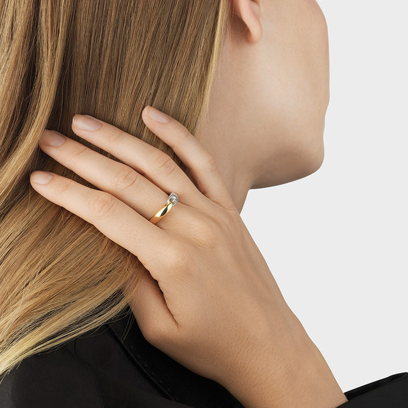 Georg Jensen Reflect 18ct Yellow Gold and Silver Ring