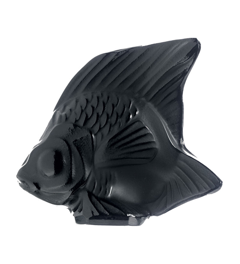 Lalique Fish Black Crystal Sculpture