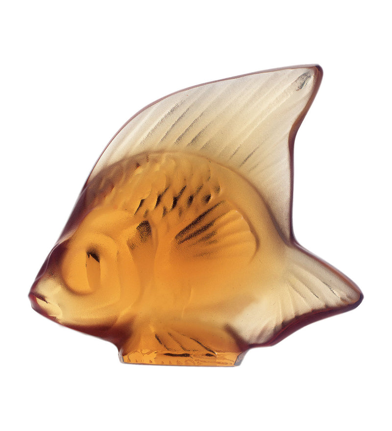 Lalique Fish Amber Crystal Sculpture