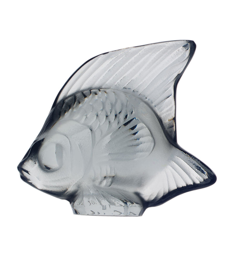 Lalique Fish Grey Crystal Sculpture