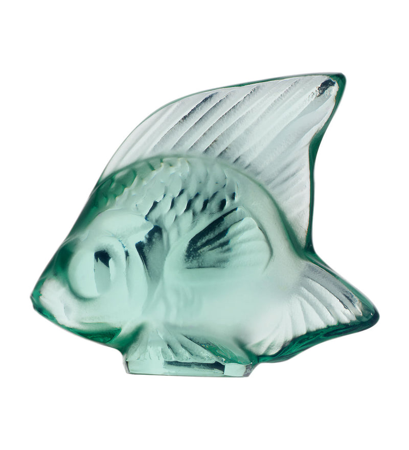 Lalique Fish Mint Green Crystal Sculpture