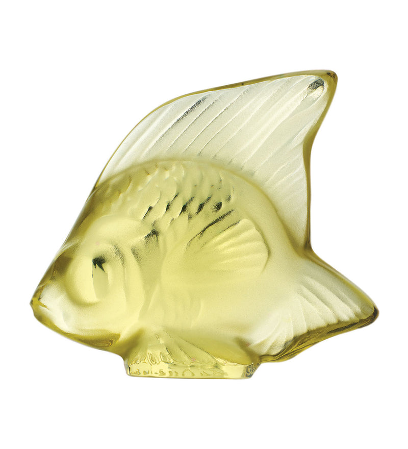Lalique Fish Yellow Crystal Sculpture