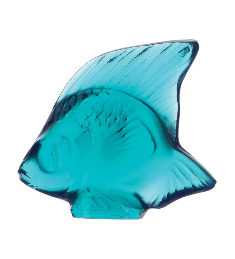 Lalique Fish Pale Turquoise Crystal Sculpture