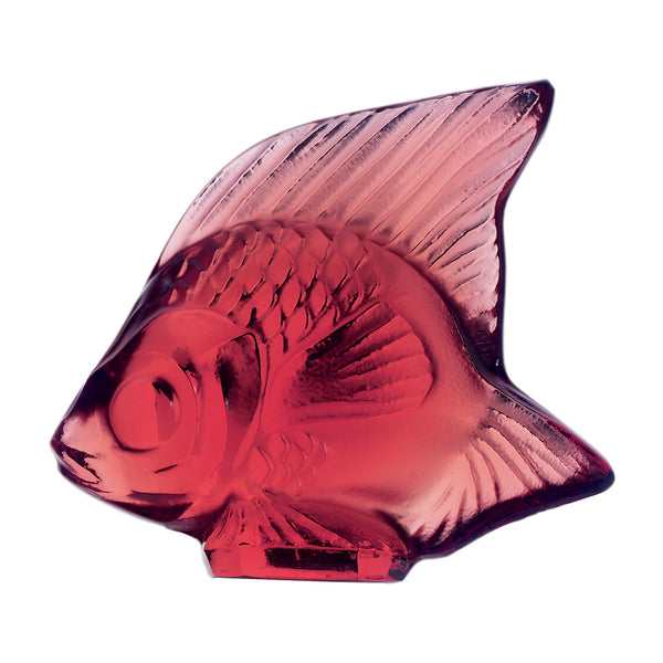 Lalique Fish Golden Red Crystal Sculpture