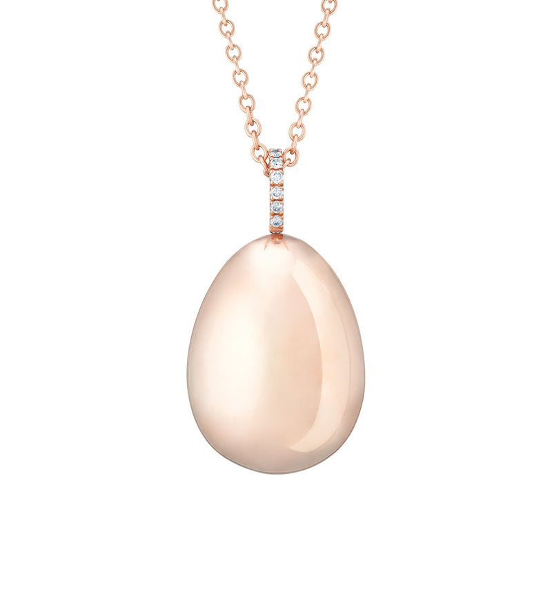 Fabergé Essence 18ct Rose Gold and Diamond Pendant and Chain
