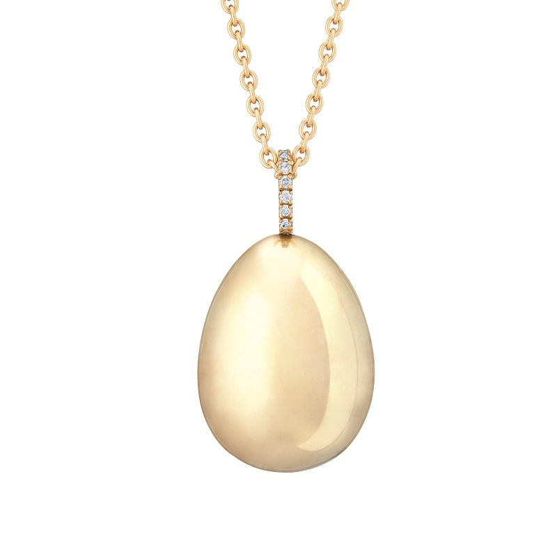 Fabergé Heritage Simple 18ct Yellow Gold and Diamond Pendant and Chain