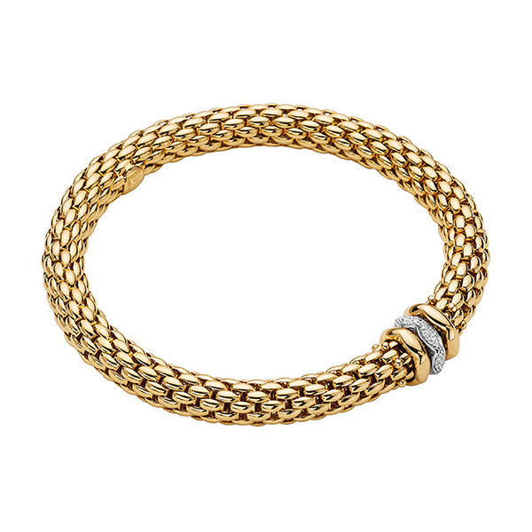 Fope Love Nest Flex'It 18ct Yellow Gold Diamond Bracelet