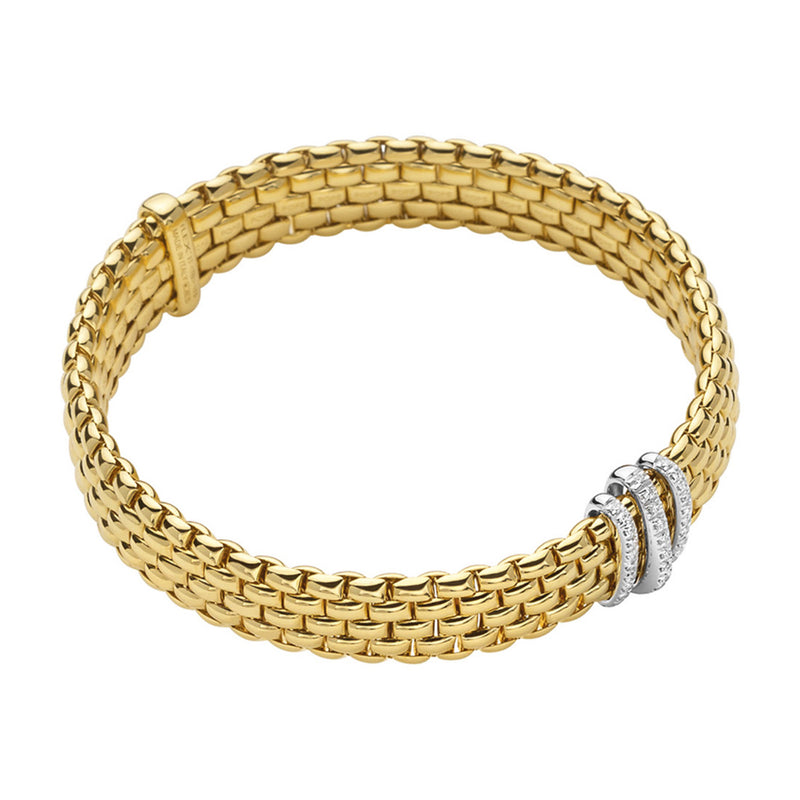 Fope Panorama Flex'It 18ct Yellow and White Gold Diamond Bracelet