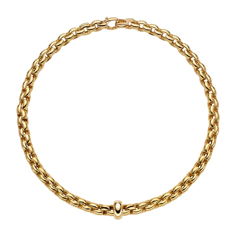 Fope Eka 18ct Yellow Gold Necklace with a Yellow Gold Rondel