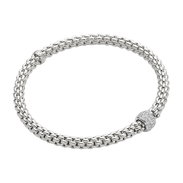 Fope Solo Flex'It 18ct White Gold Diamond Bracelet