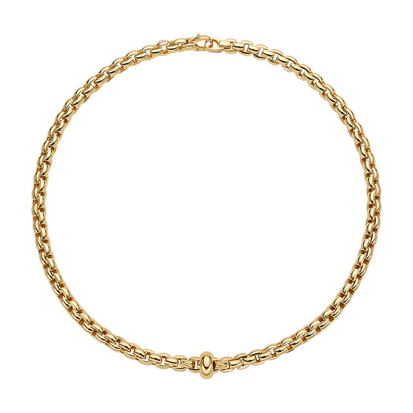Fope Eka Anniversario 18ct Yellow Gold Necklace with a Yellow Gold Rondel