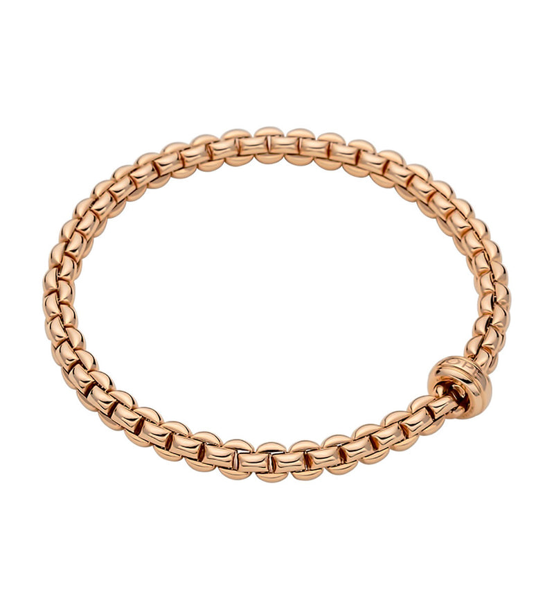 Fope Eka Flex'It 18ct Rose Gold Plain Rondel Bracelet
