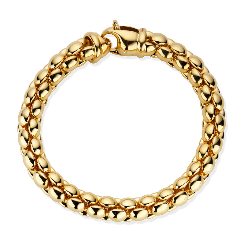 10K Yellow Gold Real Diamond Rolo Link Bracelet 18 CT 10MM - Walmart.com