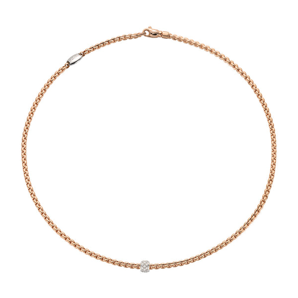 Fope Eka Tiny 18ct Rose and White Gold Necklace
