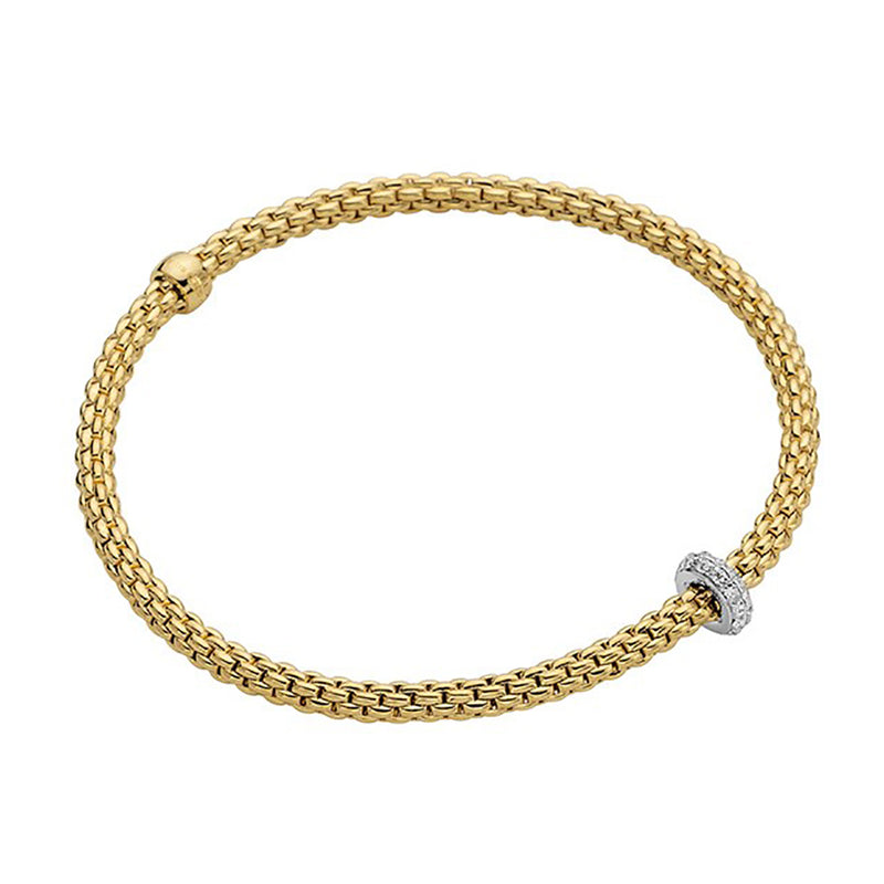 Fope Prima Flex'It 18ct Yellow Gold Diamond Bracelet