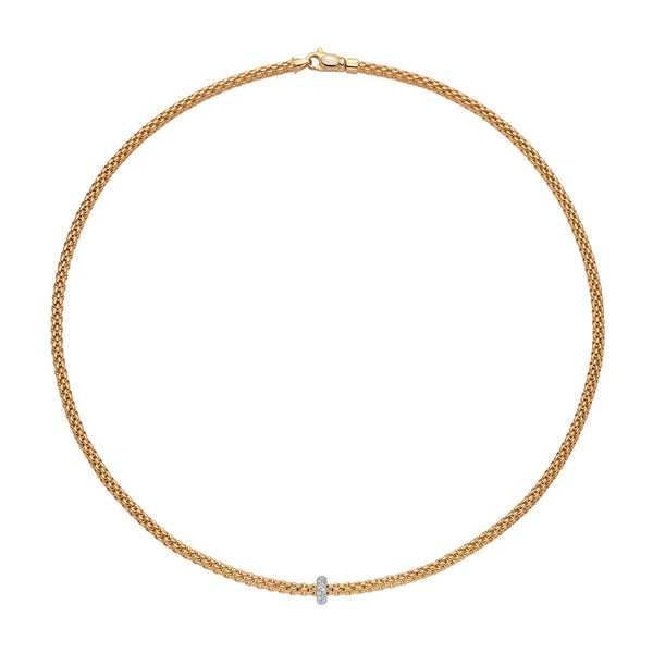 Fope Prima 18ct Yellow and White Gold Diamond Rondel Necklace