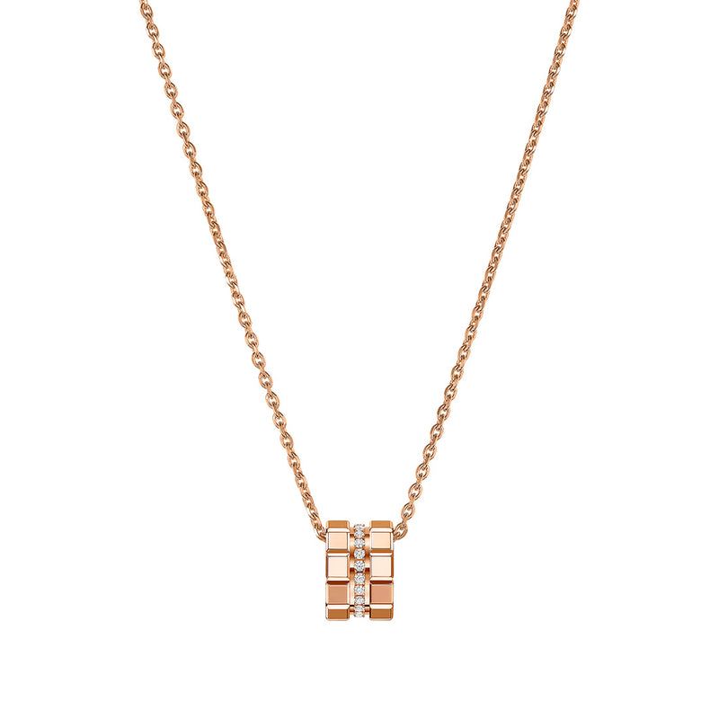 Chopard Ice Cube 18ct Rose Gold Diamond Pendant and Chain