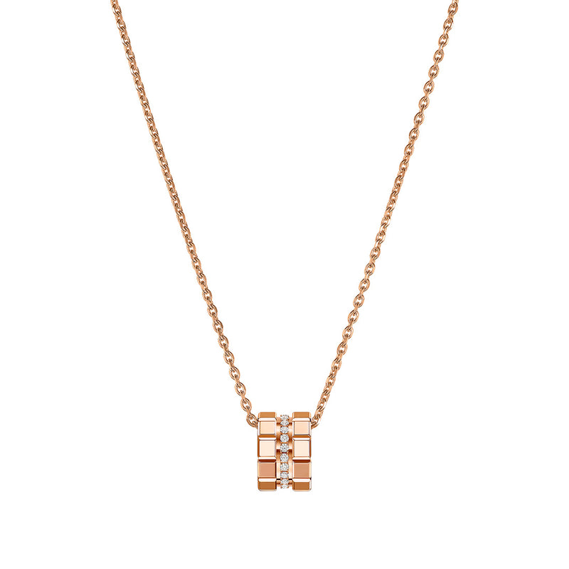 Chopard Ice Cube 18ct Rose Gold Diamond Pendant and Chain
