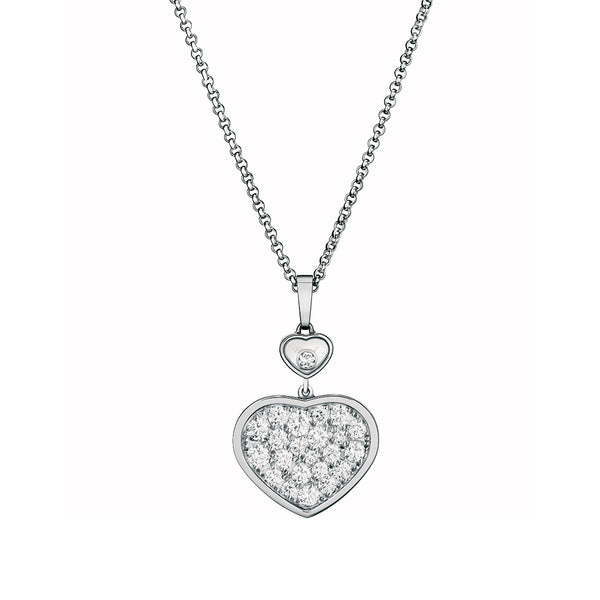 Chopard Happy Hearts 18ct White Gold Diamond Pendant and Chain
