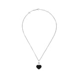Chopard Happy Hearts 18ct White Gold Onyx and Diamond Pendant and Chain