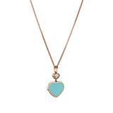 Chopard Happy Hearts 18ct Rose Gold Turquoise and Diamond Pendant and Chain
