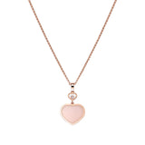 Chopard Happy Hearts 18ct Rose Gold Pink Opal and Diamond Pendant and Chain