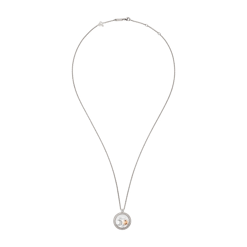 Chopard Happy Diamonds Sun, Moon and Stars 18ct White Gold Diamond Pendant and Chain