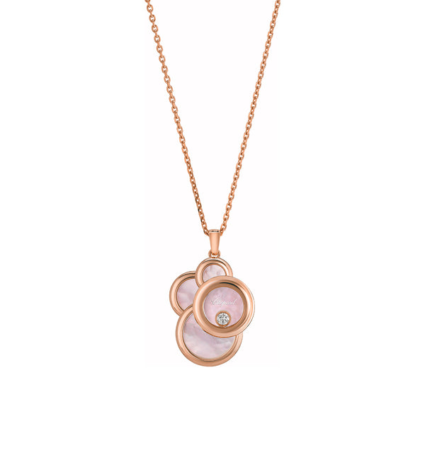 Chopard Happy Dreams 18ct Rose Gold Diamond and Pink Mother of Pearl Pendant and Chain