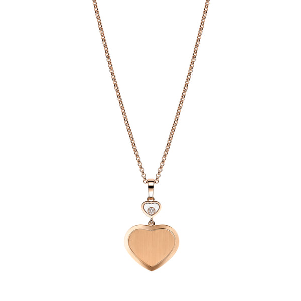 Chopard Happy Hearts Golden Hearts18ct Rose Gold Diamond Pendant and Chain
