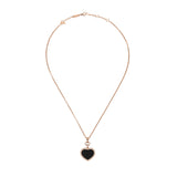 Chopard Happy Hearts 18ct Rose Gold Diamond and Onyx Pendant and Chain